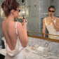 Classy White Mermaid Prom Evening Dress With Flowers,Formal Wedding Dress Y8227