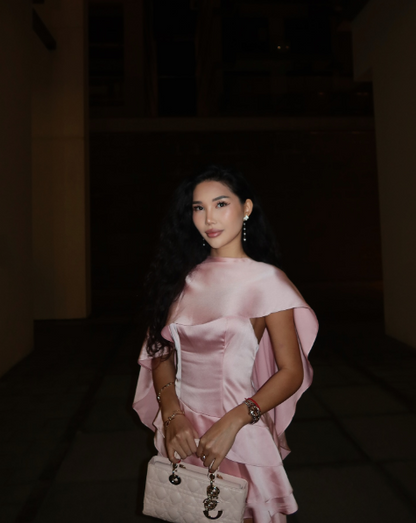 Elegant Pink Satin Layered Short Homecoming Dress Birthday Outfits SP3979