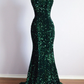 Peacock Green Mermaid Strapless Sparkly Lace-Up Long Formal Prom Dress Y4170
