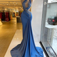 Blue Prom Dress,One Shoulder Prom Dress,Sexy Prom Dress,Sashes Prom Dress Y6603