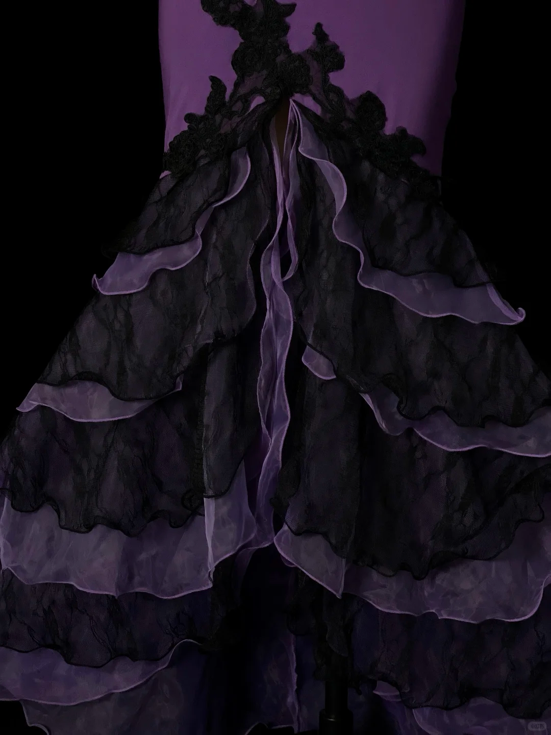 Vintage Spaghetti Straps Purple Satin Tulle Layered Mermaid Long Party Dress Evening Gown SP4067
