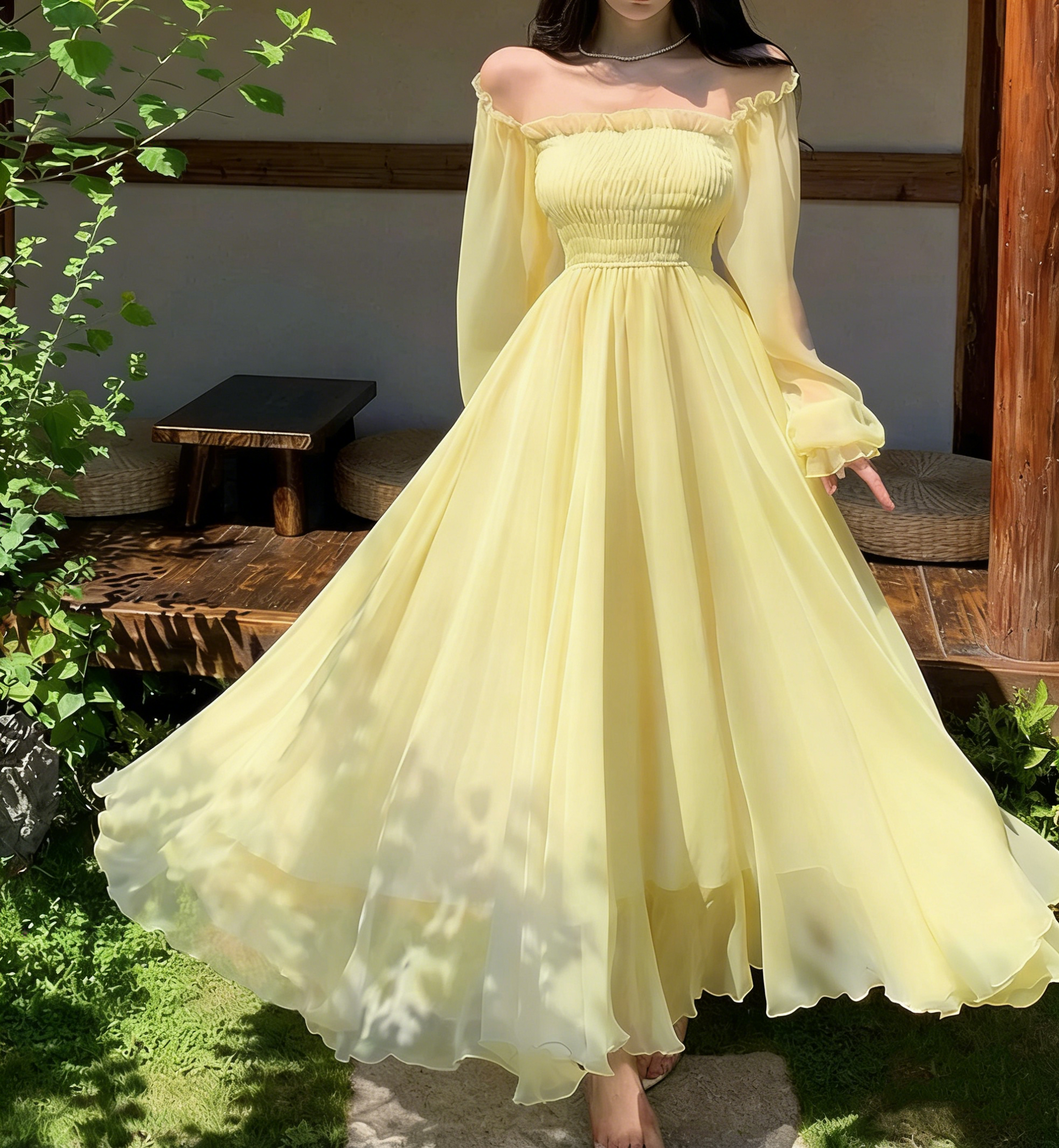 White Tulle Dress,Long Sleeve Fairy Dress,Fairy Prom Dress Y6730 –  Simplepromdress