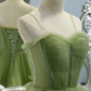Green Tulle Long Prom Dresses, A-Line Formal Evening Dresses Y2029