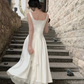 Elegant Ruffles White Midi Dresses Summer New Evening Dress  Y4454