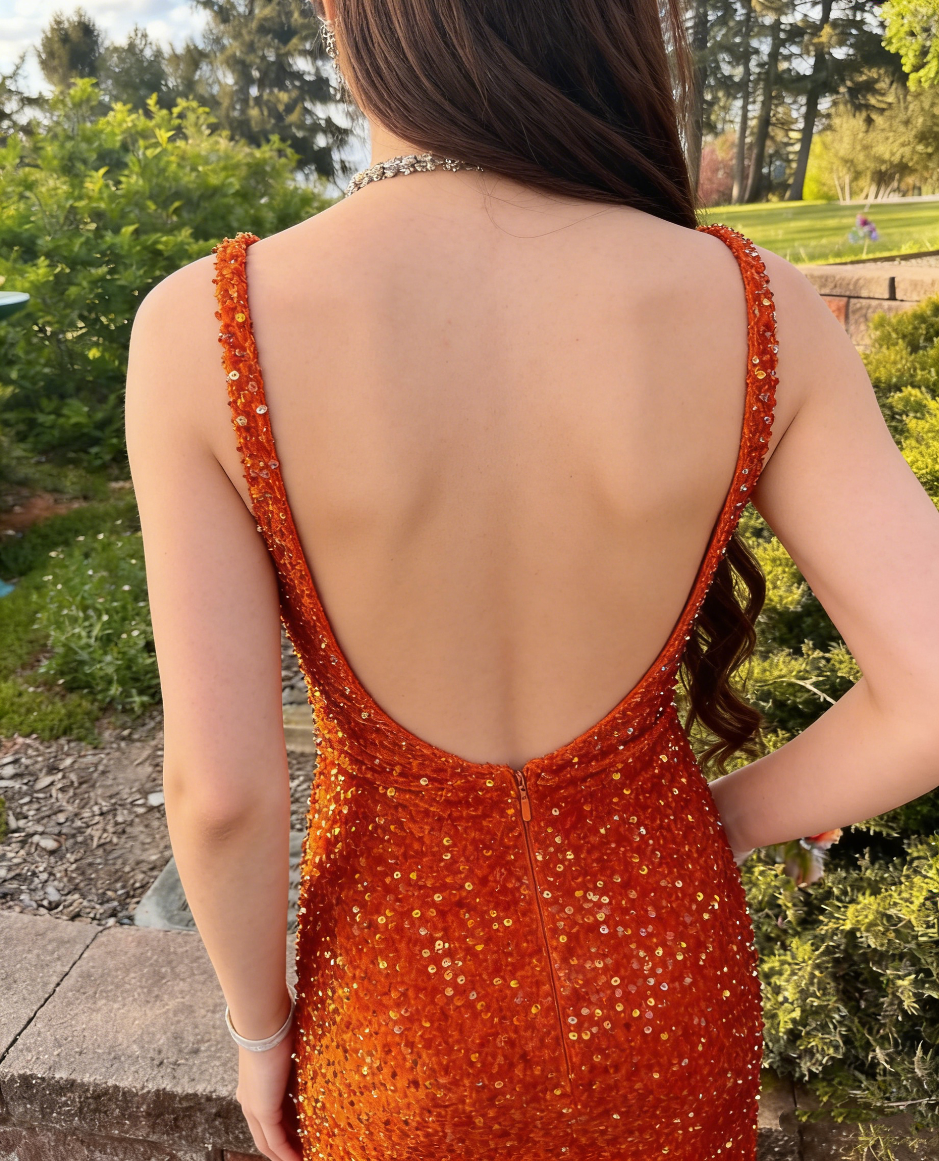 sexy orange sequin mermaid low back prom dress, formal dress,orange op Simplepromdress sexy orange sequin mermaid low back prom dress, formal dress,orange op Simplepromdress