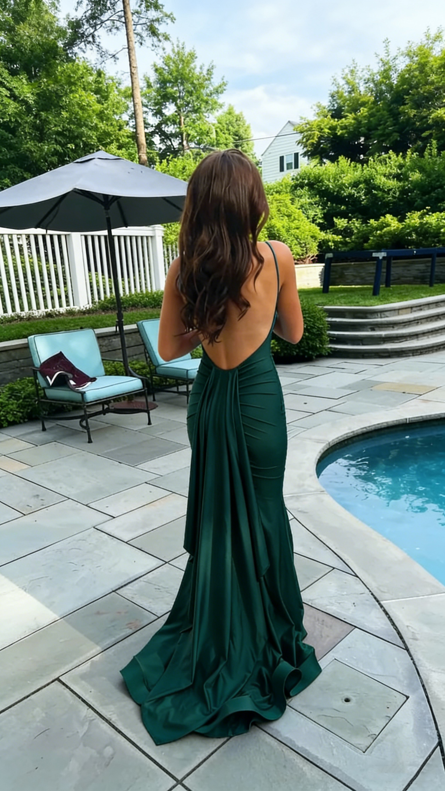backless mermaid evening dress Ellie Wilde EW36034 Long Backless Mermaid Prom Dress Sequin Shimmer Pa –  Glass Slipper Formals main image 0