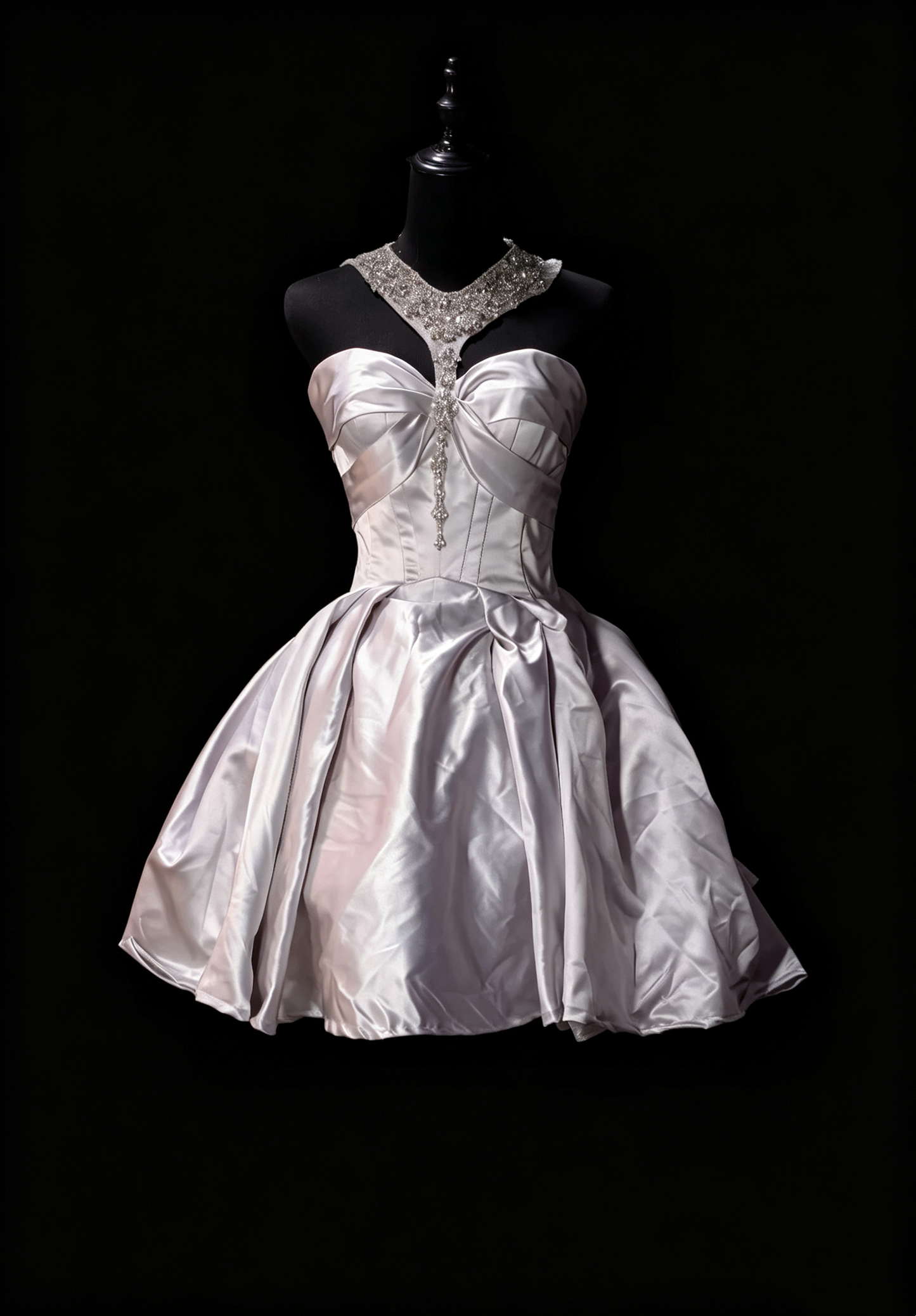 Pretty Purple Halter Satin Beaded A Line Short Graduation Homecoming Dress Cocktail Dress SP3168