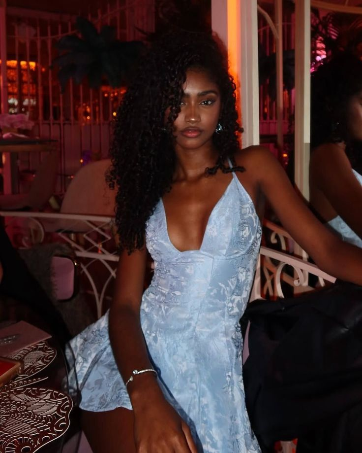 Pretty Blue Satin Print Floral Short 6th Grade Homecoming Dress,Halter V Neck Mini Prom Dress SP3653