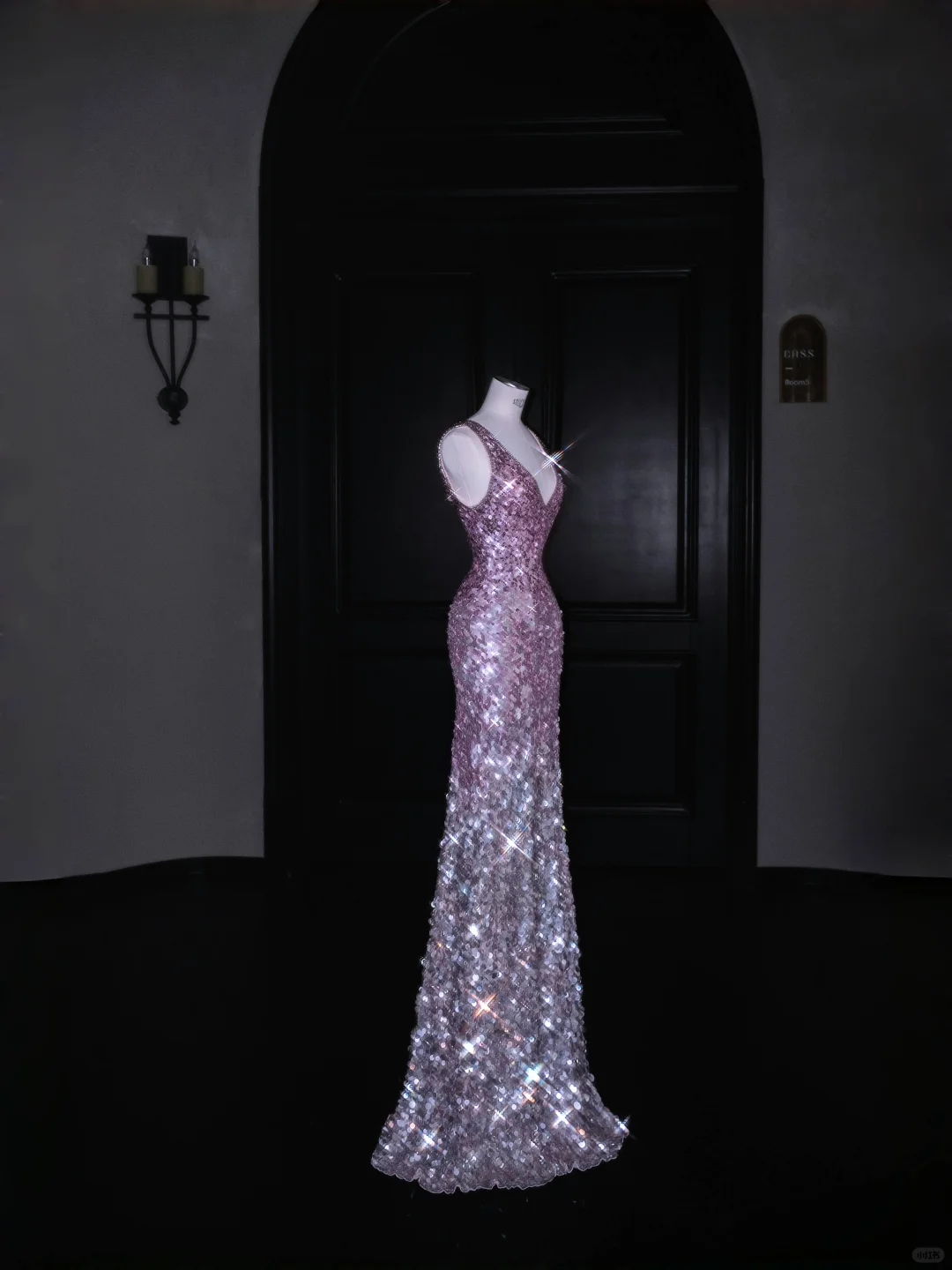 Gorgeous Pink V Neck Sequins Long Prom Dress Evening Dress Y8688