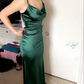 Beautiful Emerald Forest Green Cowl Neck Prom Dress Y4866