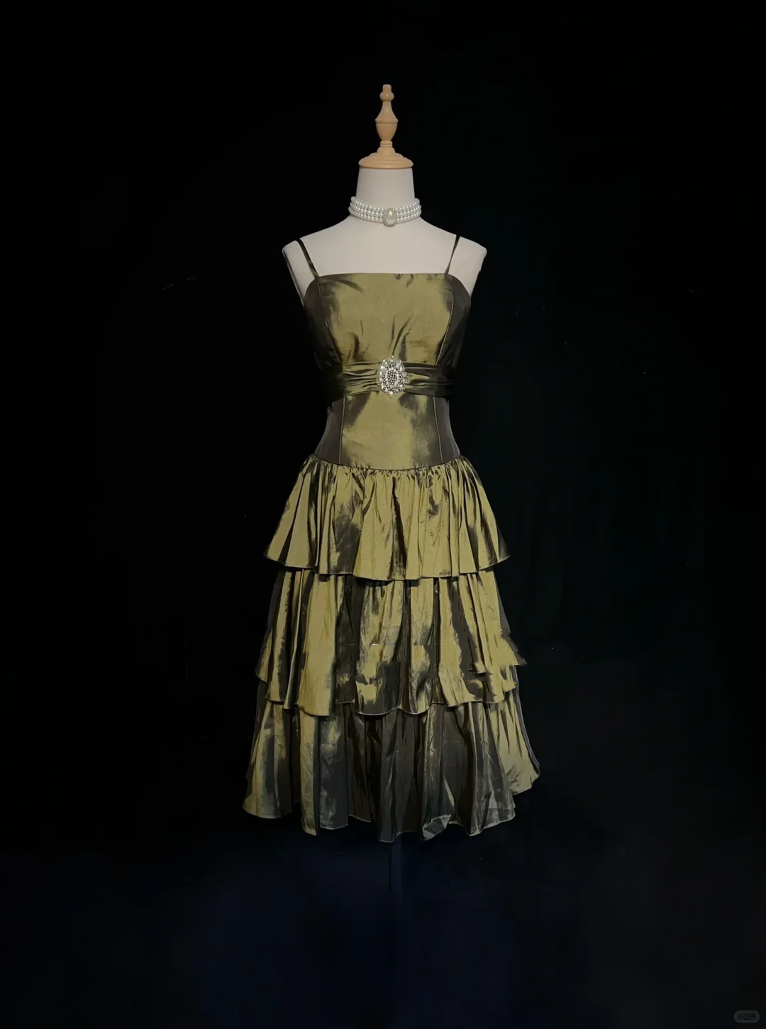 Retro Olive Green Satin A Line Short 9th Grade Homecoming Dress,Spaghetti Straps Mini Cocktail Dress SP2901
