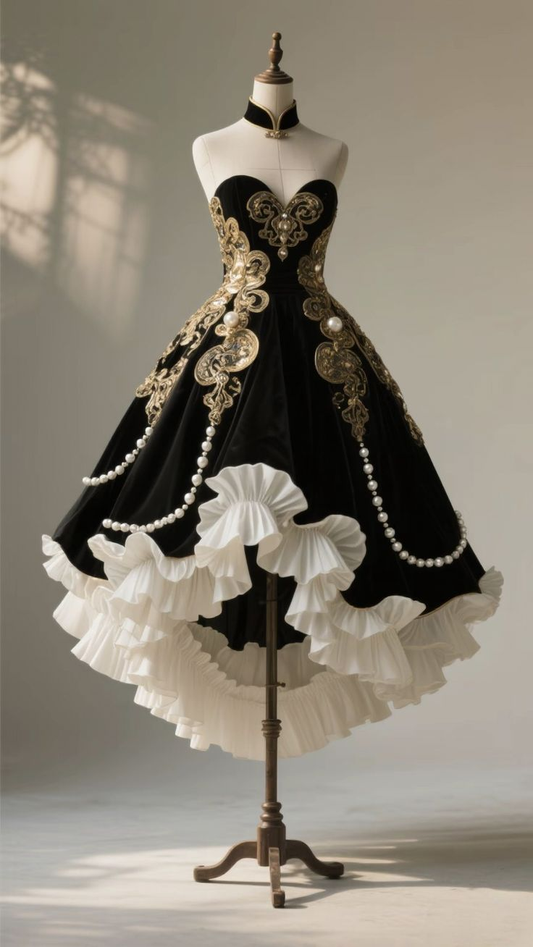 Charming Sweetheart Neck Black satin Appliques Pearls Beaded Long Prom Dress Evening Gown SP919