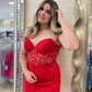 Lace-Up Appliques Strapless Sheath Homecoming Dress,Y2490