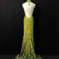 Gorgeous Green Halter Sequins Backless Prom Dress,Long Mermaid Evening Dress Y8647