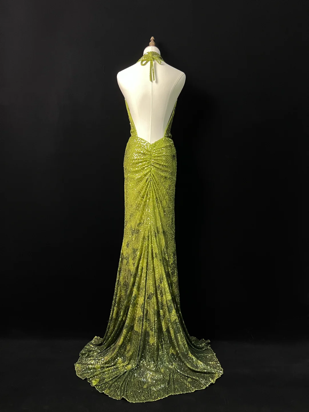 Gorgeous Green Halter Sequins Backless Prom Dress,Long Mermaid Evening Dress Y8647