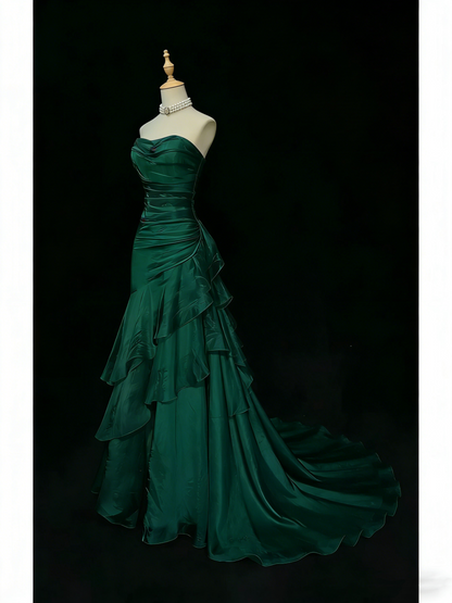 Vintage Ivory Tulle Mermaid Long Evening Dress Birthday Outfits SP941