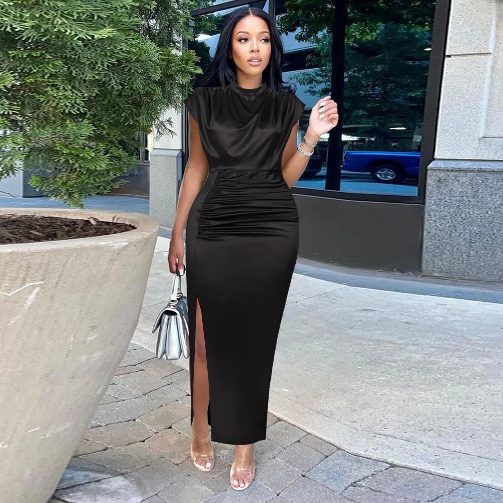 New fashion sexy temperament slim high waist evening dress short sleev –  Simplepromdress
