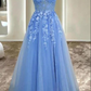 Light Blue Girls Formal Dress Prom Dress A line Long Party Dress For Girls  Y6812