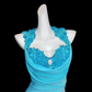 Elegant Blue Chiffon Beaded Appliques Mermaid Party Dress Long Prom Dress SP345