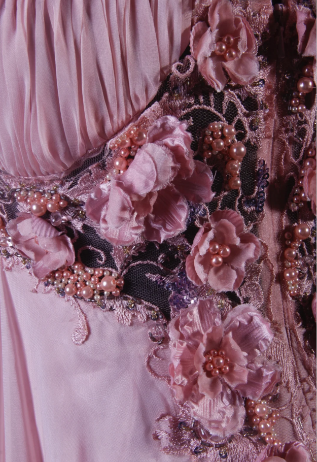 Fairy Pink V Neck Chiffon Beaded Mermaid Long Evening Dress 18th Birthday Outfits With Appliques SP1700