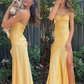 Popular Satin Spaghetti Straps Mermaid Long Evening Prom Dress Y6362