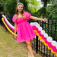 Hot Pink A-line Puffy Dress,Short Homecoming Dress Y2098