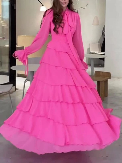 Chic Chiffon Layered Spliced Ruffles Prom Dress Evening Dress Y7640