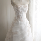 Vintage Strapless White tulle Layered Mermaid Long Wedding Dress Bridal Dress SP1247