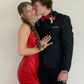 Sparkly Red V Neck Mermaid Prom Dress,Red Evening Dress Y7446