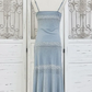 Classy Spaghetti Straps Blue Chiffon Beaded Prom Dress Evening Dress Y8248