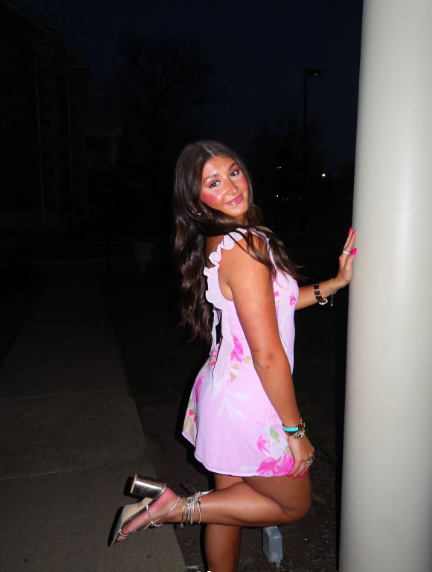 Charming Pink Spaghetti Straps Chiffon Printed Floral Short Homecoming Dress 19th Birthday Outfits SP110