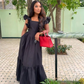 Black A-line Long Prom Dress,Black Formal Dress Y6157