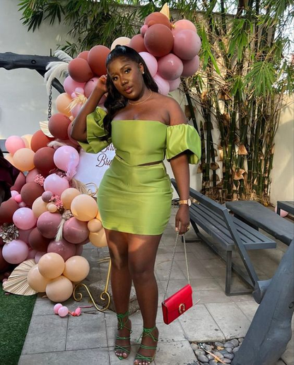 Green Two Piece Homecoming Dress 18th Birthday Outfit Dress Y7314 Simplepromdress