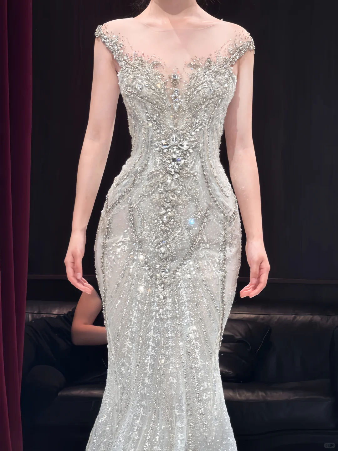 Sparkly Silver Tulle Sequin Mermaid Long Wedding Dress SP4154
