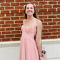 Classy Spaghetti Straps Pleated Tulle Green Midi Prom Dress A Line  Evening Dress Y8452