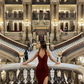 Sexy V Neck Burgundy Prom Dress With Split,Sexy Evening Gown  Y6361