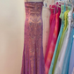 Luxurious Spaghetti Straps Tulle Mermaid Prom Evening Dress Y8137