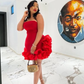 Unique Strapless Hot Pink Pleated Homecoming Dress Short Birthday Dress Y7853