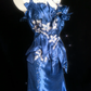 Gorgeous Blue Halter Satin Embroidery Beaded Mermaid Long Evening Dress Prom Gown SP1489