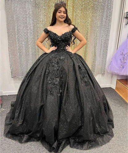 Princess Glitter Black Beaded Quinceanera Dresses Sweet 15 16 Party Ba Simplepromdress Princess Glitter Black Beaded Quinceanera Dresses Sweet 15 16 Party Ba Simplepromdress