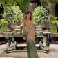Chic Deep V Neck Long Sleeves Evening Dress,Glam Dress Y6180