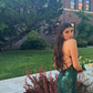 Stunning Emerald Green Sheath Prom Dress With Slit,Backless Evening Dress Y5325