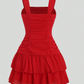 Cute A-line Short Homecoming Dress,Sleeveless Vest Dress Y1940