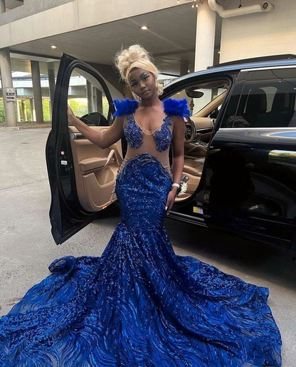 Sexy blue prom dress, mermaid prom gown, trending prom dress Y6347 – Simplepromdress