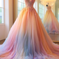 Romantic Dip Dye Colored Wedding Dress Y5015