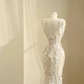 Classy Tulle Lace Appliques Mermaid Prom Evening Dress,Long Wedding Dress Y8681