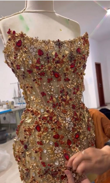 Beautiful Strapless Sequin Beaded Sheath Cocktail Dress Short Graduation Homecoming Dress Y9091