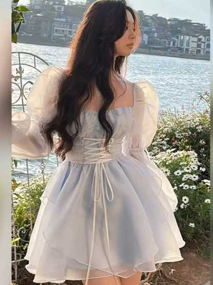 Blue A-line Princess Dress,Blue Long Sleeves Homecoming Dress,Blue Fai Simplepromdress Blue A-line Princess Dress,Blue Long Sleeves Homecoming Dress,Blue Fai Simplepromdress