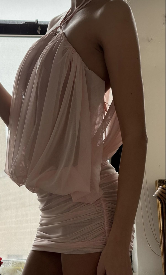 Sexy Pink Halter Backless Short Homecoming Dress Cocktail Dress Y9422