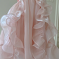 Simple Halter Pink Tulle Pearls Beaded High-Low Ruffles Homecoming Dress Party Dress Y8582